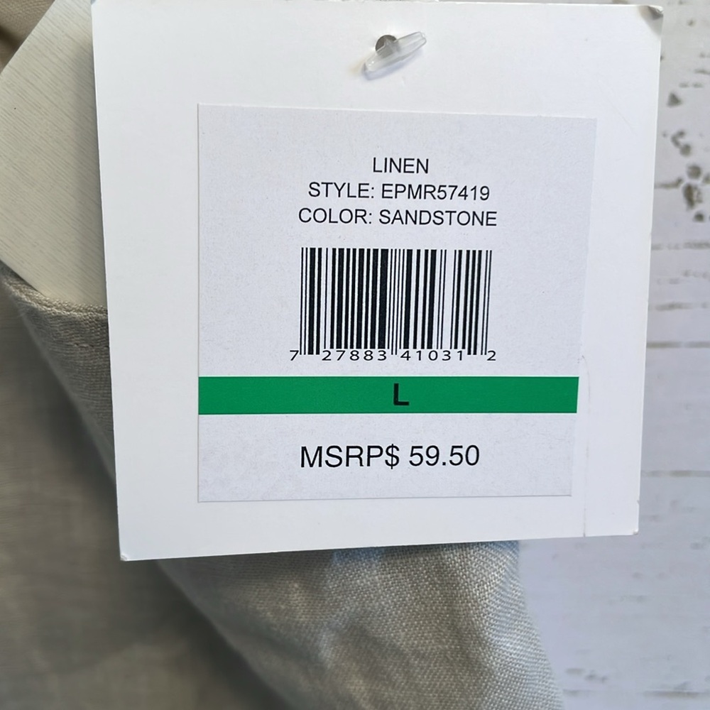 Ellen Tracy Light Tan Linen Shorts , size Large, NWT - Picture 2 of 10
